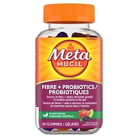 Supplément en comprimé gélifié pour la santé digestive Metamucil Fibre + probiotiques, à base de plantes, saveur de fruits, 50 gélifiés