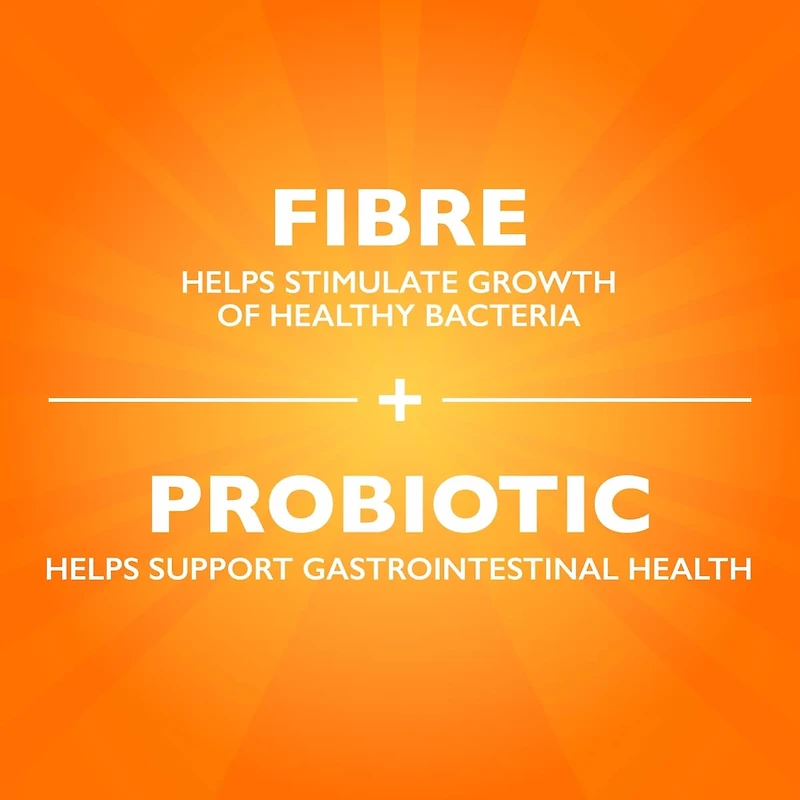 Supplément en comprimé gélifié pour la santé digestive Metamucil Fibre + probiotiques, à base de plantes, saveur de fruits, 50 gélifiés