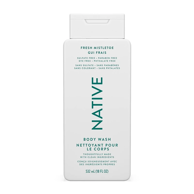 Limited Edition Native Body Wash, Fresh Mistletoe, Sulfate Free, Paraben Free