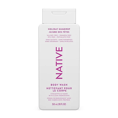 Nettoyant pour le corps, Native en édition limitée, jujubes des Fêtes, sans sulfate ni parabènes