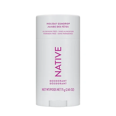 Déodorant en bâton, Native, jujubes des Fêtes, sans sulfate ni parabènes