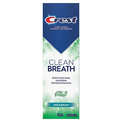 Clean Breath Spearmint Toothpaste – Neutralizes Bad Breath, Antibacterial Protection, Fights Cavities, Freshens Breath, Gently Whitens