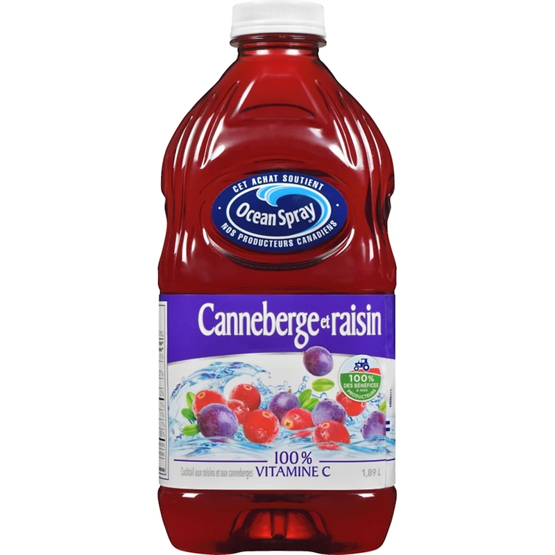 Cocktail canneberge et raisin