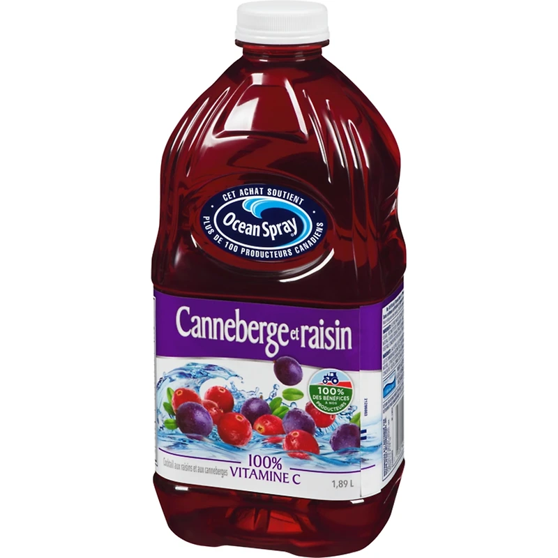 Cocktail canneberge et raisin