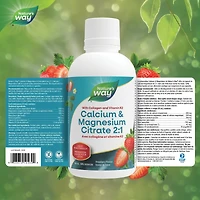 Calcium et magnésium Citrate 2:1 avec vitamine K2 et collagène, Fraise