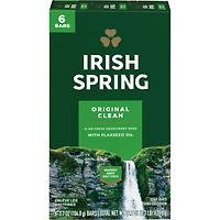 Irish Spring Original Clean Deodorant Bar Soap for Men, 104.7 g, 6 Pack