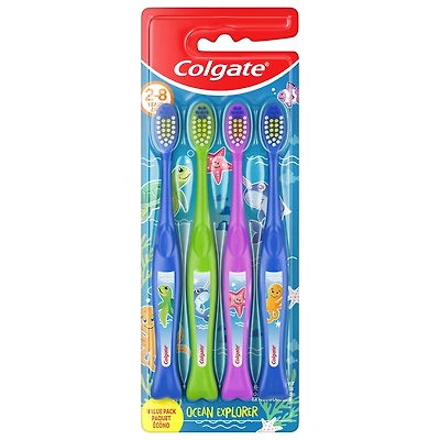 Lot de 4 brosses à dents pour enfants, Ocean Explorer, extra douces