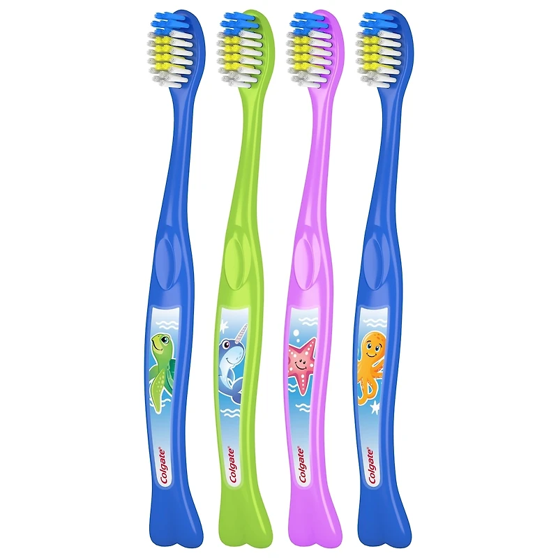 Lot de 4 brosses à dents pour enfants, Ocean Explorer, extra douces