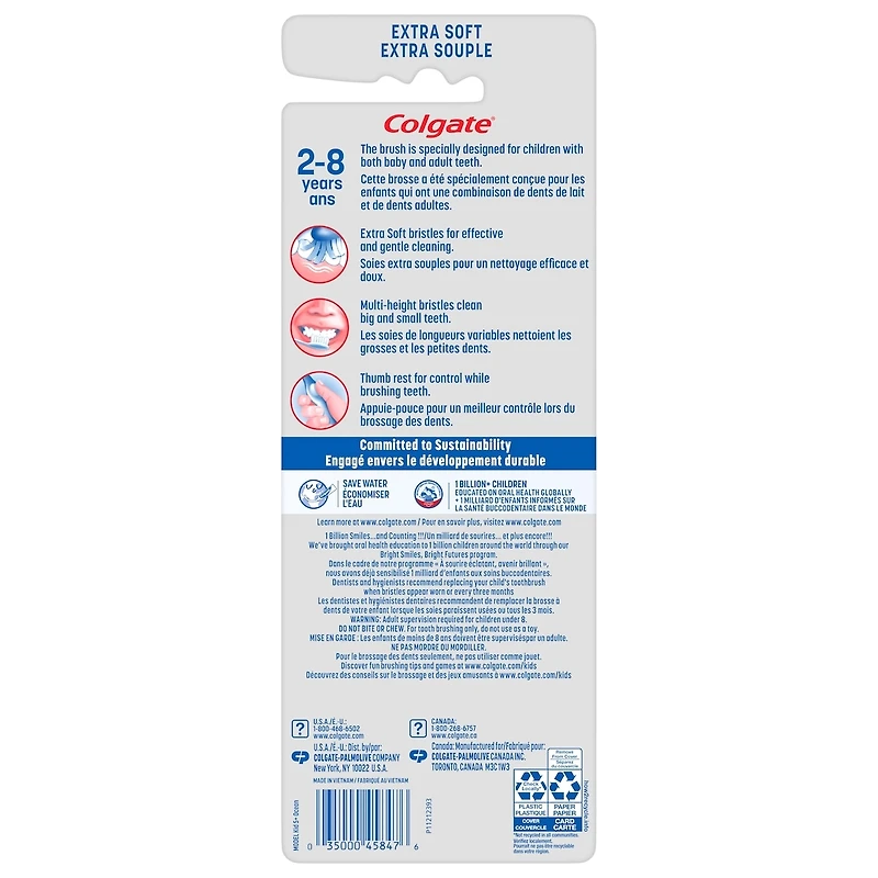 Lot de 4 brosses à dents pour enfants, Ocean Explorer, extra douces