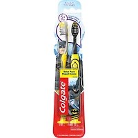 Colgate Kids Brosse à dents extra douce avec ventouse, Batman, 2 pièces