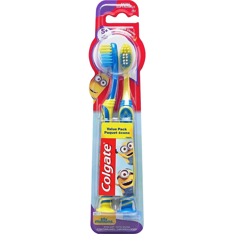Brosse à dents extra souple pour enfants Colgate Minions - paquet de 2