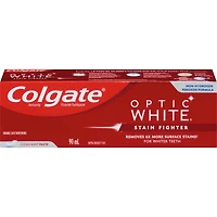 Colgate Optic White Stain Fighter Teeth Whitening Toothpaste, Clean Mint Paste  90 mL
