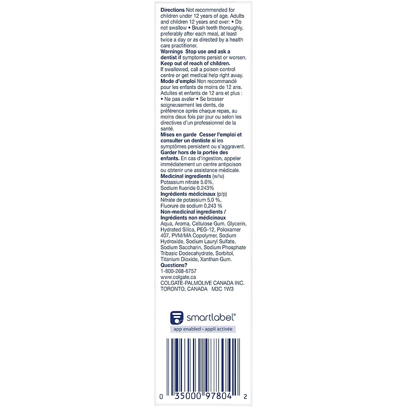 Colgate Dentifrice Dents Sensibles ORIGINALE 72ml