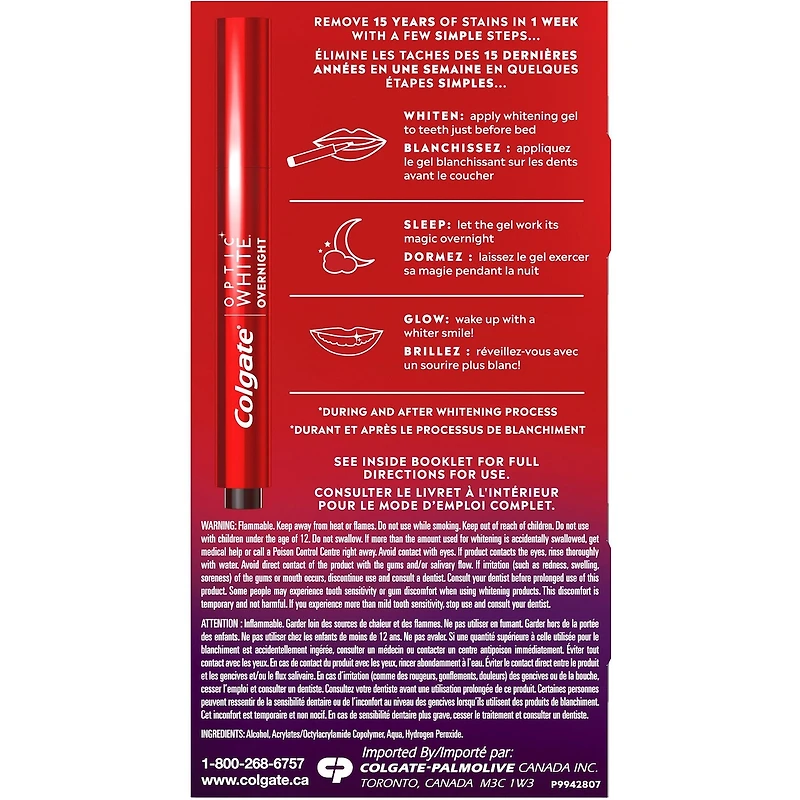 Stylo blanchissant Colgate® Optic White® Overnight