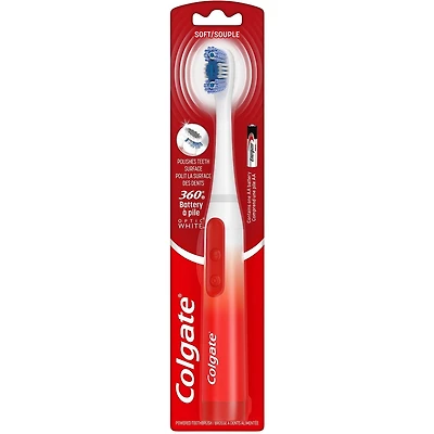 Brosse à dents à pile Colgate 360 Optic White avec puissance sonique