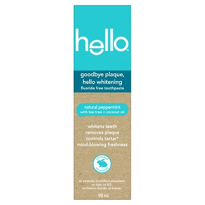 Goodbye Plaque, Hello Whitening Fluoride Free Toothpaste