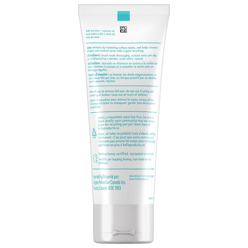 Dentifrice sans fluorure Adieu la plaque, bonjour blanchiment