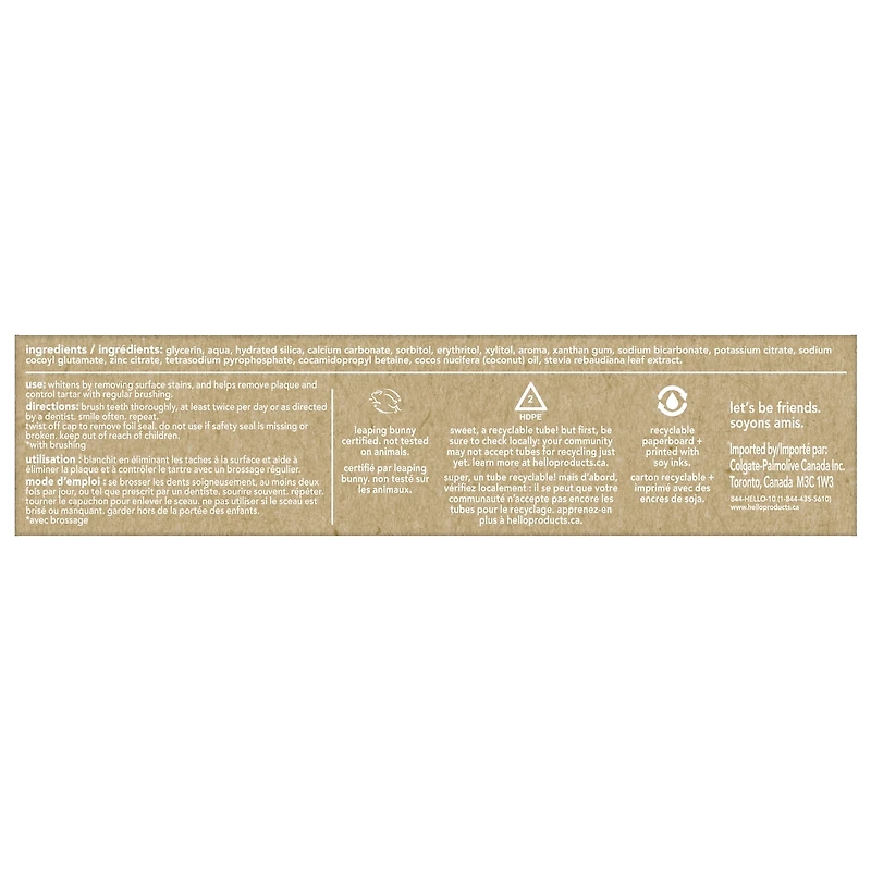 Dentifrice sans fluorure Adieu la plaque, bonjour blanchiment
