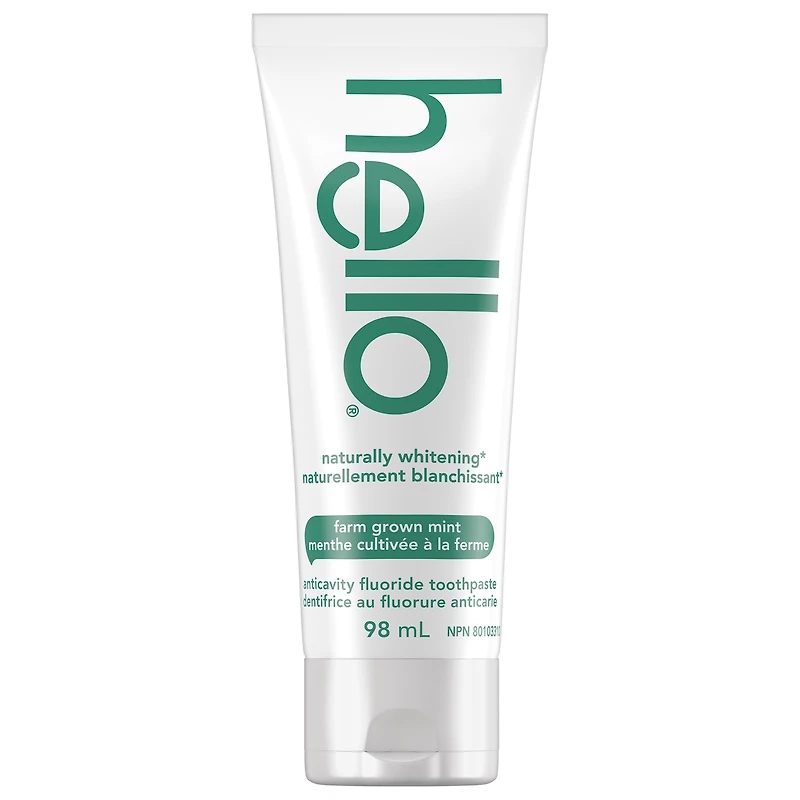 Dentifrice au fluorure naturellement blanchissant Hello - 98 mL