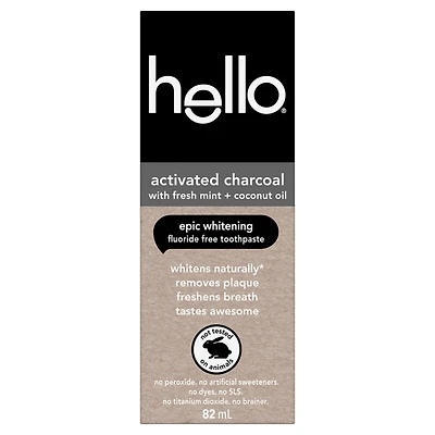 Epic Whitening Fluoride Free Charcoal Toothpaste, Mint