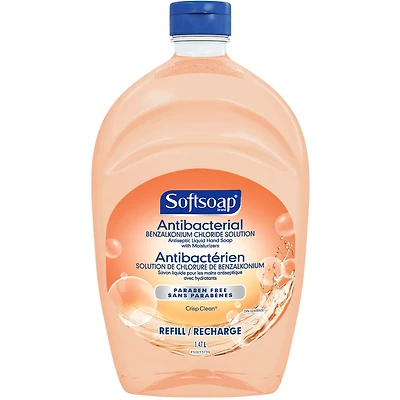 Recharge de savon liquide pour les mains Softsoap Antibactérien Propreté fraîche, 1,47 L