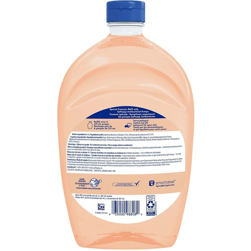 Softsoap Antibacterial Liquid Hand Soap Refill, Crisp Clean - 1.47 L