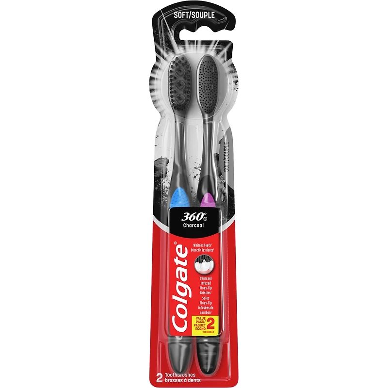 Brosse à dents Colgate 360° Anthracite, brosses à dents souples pour adultes