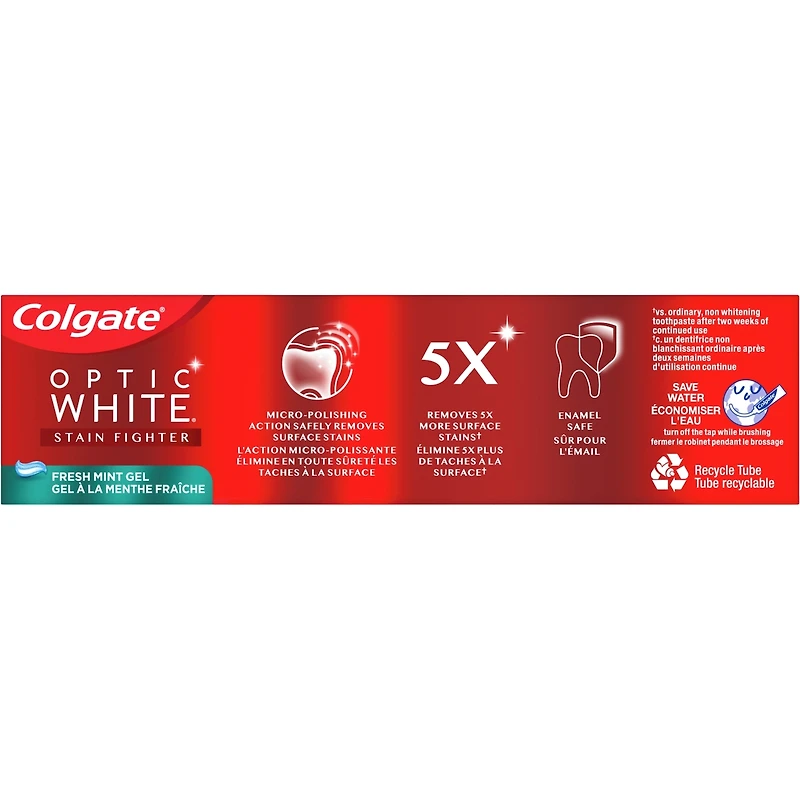 Dentifrice Blanchissant Optic White Stain Fighter au Gel Paquet