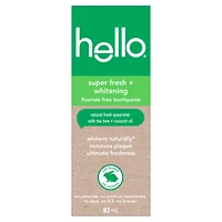 HELLO super frais + blanchissant dentifrice sans fluorure 82ml