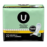 Serviettes ultraminces U by Kotex Clean & Secure, absorption régulière