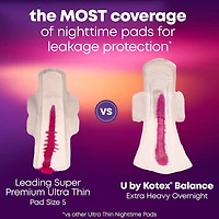 Serviettes ultraminces de nuit avec ailes U by Kotex Balance, absorption très élevée