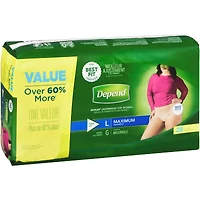 Fresh Protection Adult Incontinence & Postpartum Bladder Leak Underwear for Women, Disposable, Maximum, Large