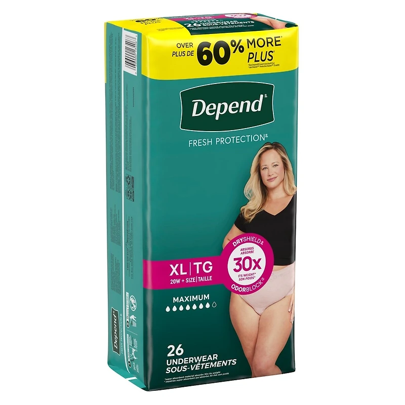 Sous-vêtement d’incontinence  Fresh Protection pour femmes, degré d’absorption maximal, TG, couleur rosée