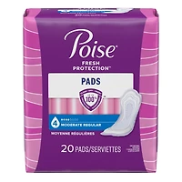 Serviettes d’incontinence et d’incontinence en période post-partum Poise, 4 gouttes absorption moyenne, longueur ordinaire