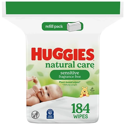 Natural Care Sensitive Baby Wipes, Unscented, 1 Refill Pack
