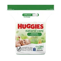 Lingettes Pour Bébés Natural Care Pour Peau Sensible, Non Parfumées, 1 Recharge