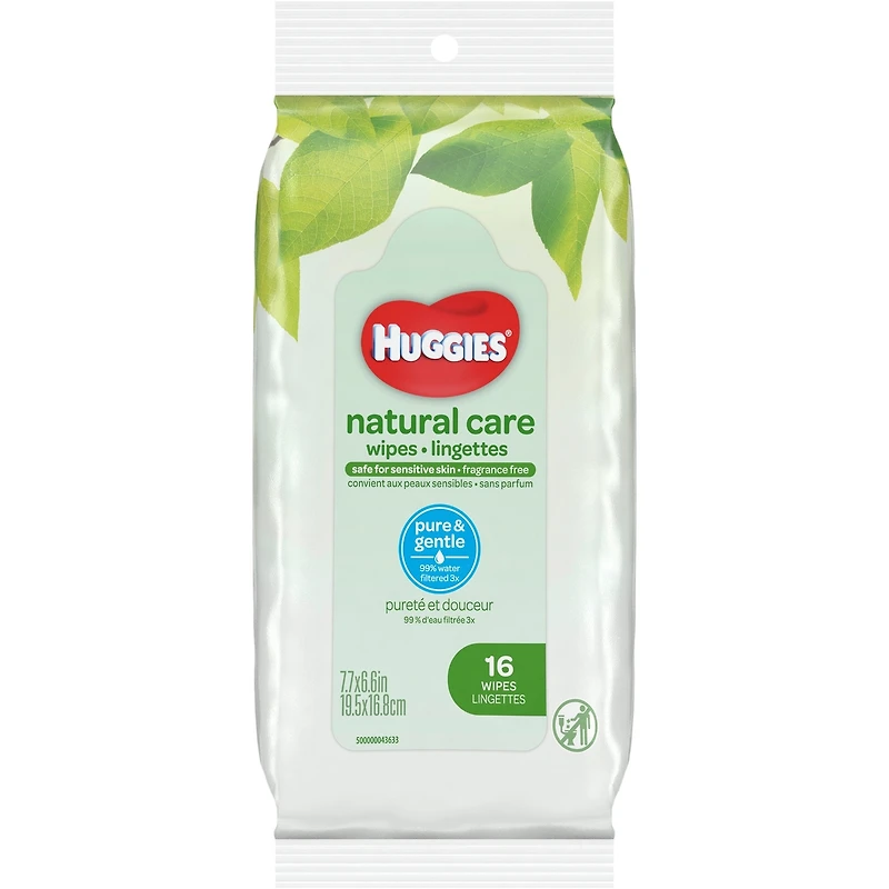 Natural Care Sensitive Baby Wipes, Unscented, 1 Soft Pack