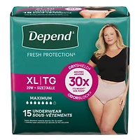 Fresh Protection Adult Incontinence & Postpartum Bladder Leak Underwear for Women, Disposable, Maximum, Large
