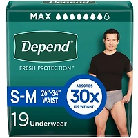 Sous-vêtement d’incontinence  Fresh Protection pour hommes, degré d’absorption maximal, P/M, gris, 19 unités