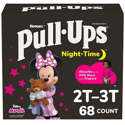 Pull-Ups Girls' Night-Time Potty Training Pants, 2T-3T, 68 Ct