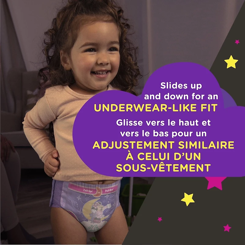 Sous-vêtements d’entraînement Pull-Ups de nuit pour filles, 2T-3T, emballage de 68 unités