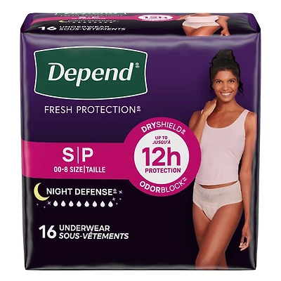 Night Defense Incontinence Underwear for Women, Overnight, Small