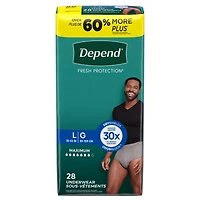 Sous-vêtement d’incontinence  Fresh Protection pour hommes, degré d’absorption maximal, G, gris, 28 unités
