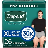 Fresh Protection Adult Incontinence Underwear for Men, Disposable, Maximum, Large
