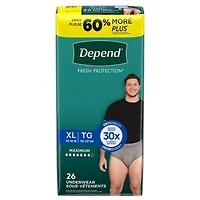 Fresh Protection Adult Incontinence Underwear for Men, Disposable, Maximum, Large