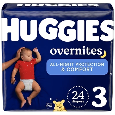 Couches pour bébés Huggies Overnites pour la nuit, taille 3, 24 couches