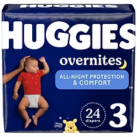 Huggies Overnites Nighttime Baby Diapers, Size 3, 24 Ct
