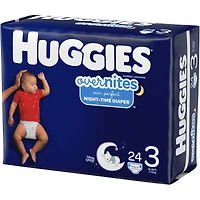 Huggies Overnites Nighttime Baby Diapers, Size 3, 24 Ct