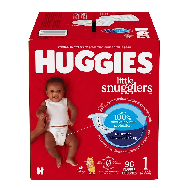 Little Snugglers Baby Diapers, Size 1 (8-14 lbs), 96 Ct