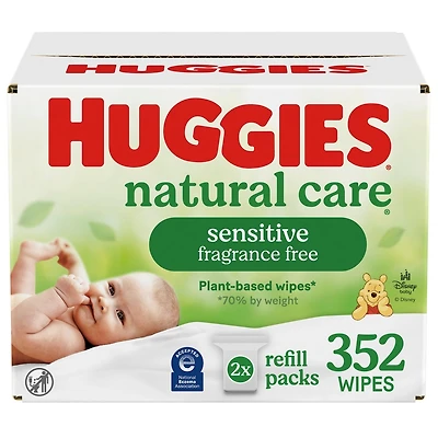 Natural Care Sensitive Baby Wipes, Unscented, 2 Refill Packs